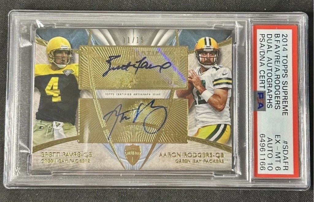 2014 Topps Supreme Favre/Rodgers Dual&nbsp;Auto