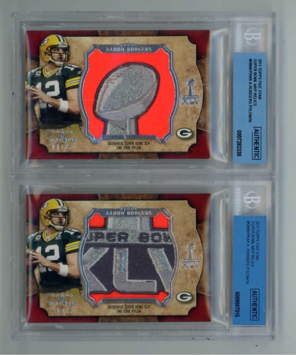 2011 Topps Five Star Aaron Rodgers Super Bowl Pylon&nbsp;Relics