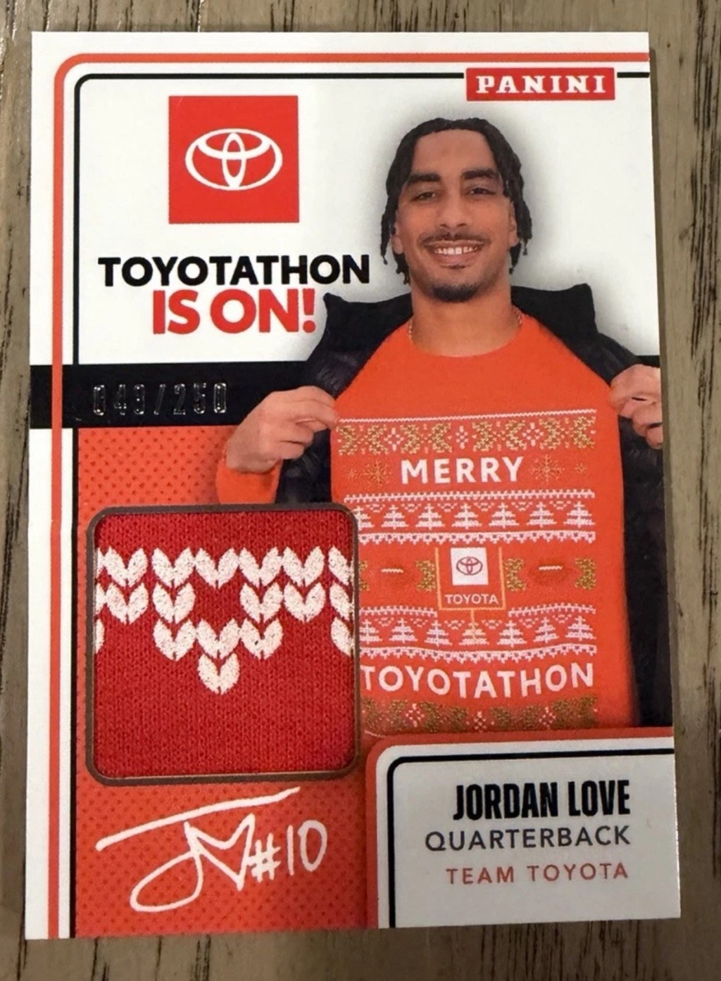 2025 Panini Jordan Love Toyotathon&nbsp;Promo